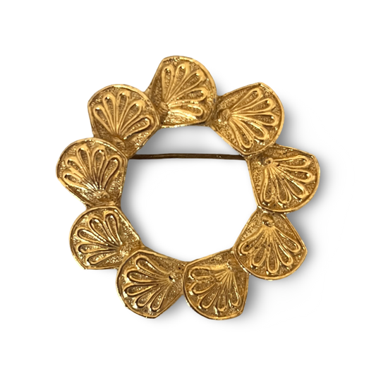 1990s Gold Plated Shell Brooch