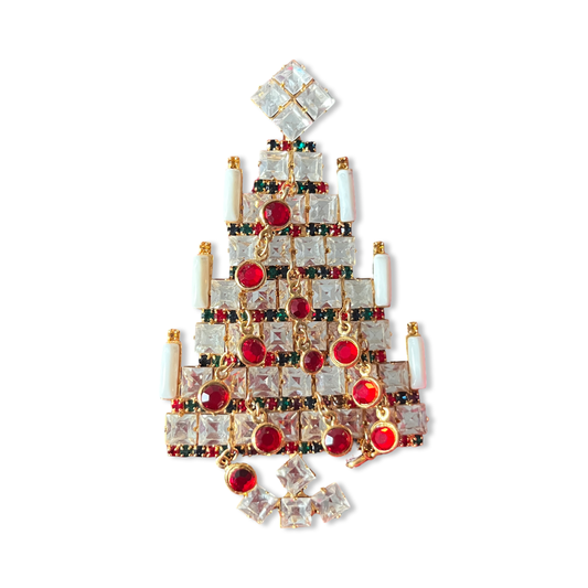 1990s Huge Vasari Christmas Tree Brooch