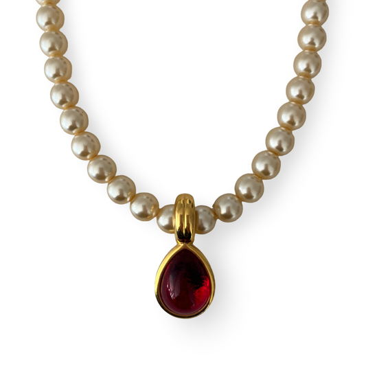 1980s Drop Pearl Necklace