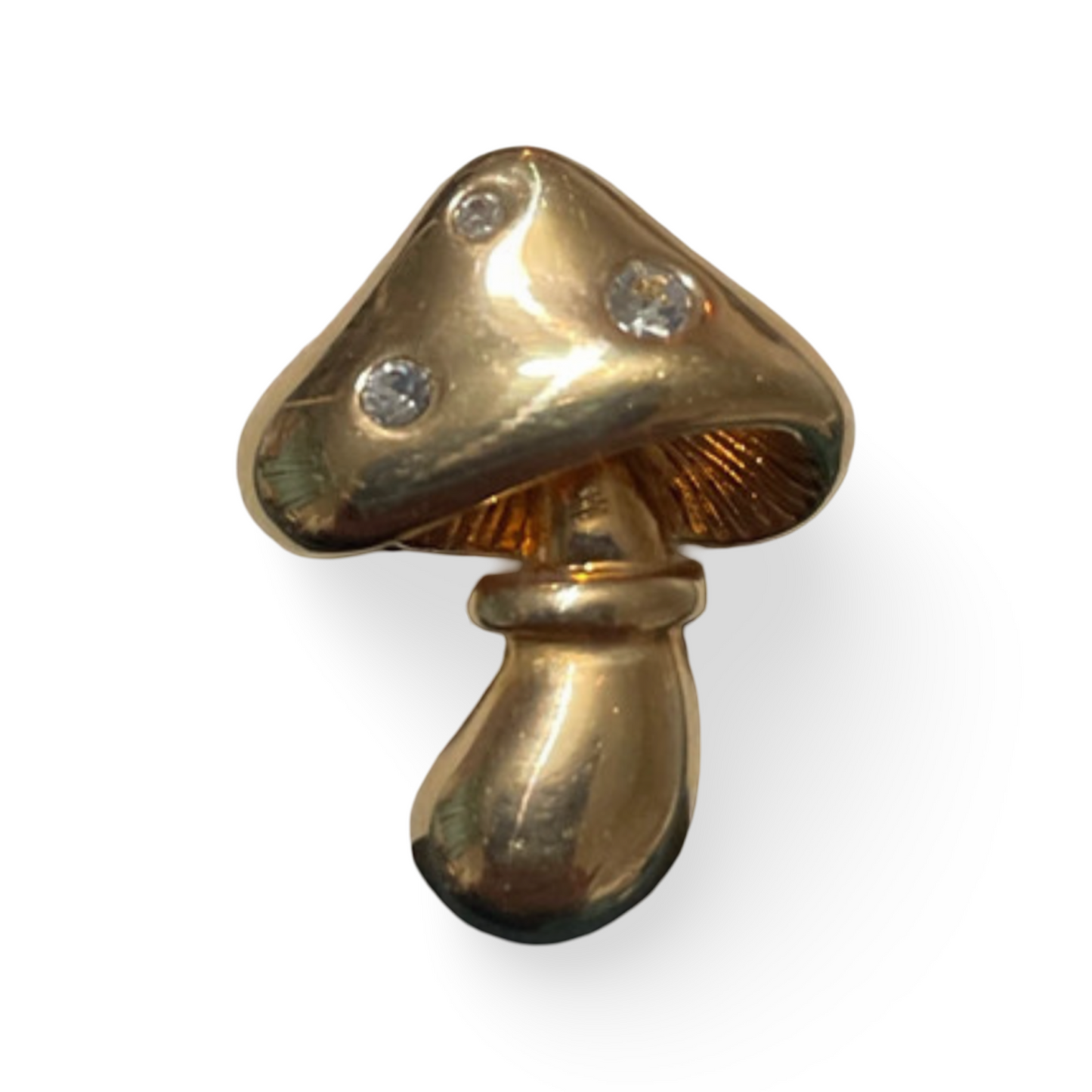 1990s Gold Plated Pearl Mushroom Brooch - Napier