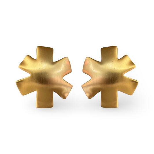 1990s Matte Gold Earrings - Clip on