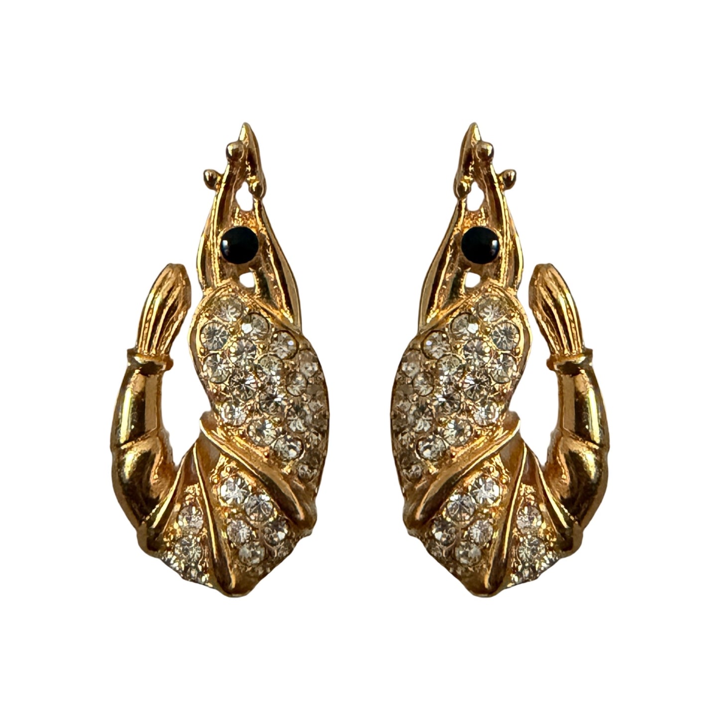 1990s Joan Collins Prawn Earrings - Post
