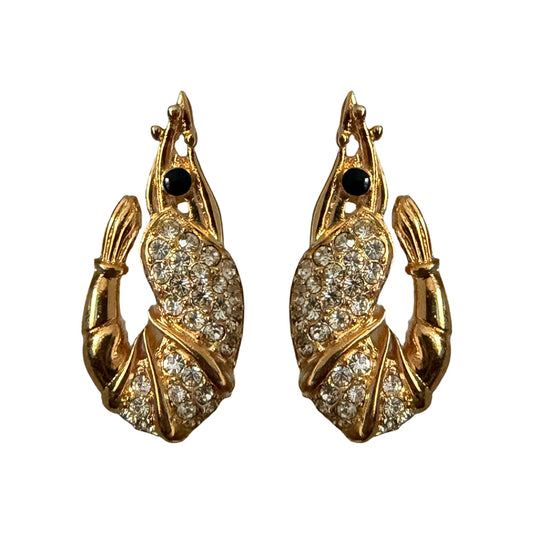 1990s Joan Collins Prawn Earrings - Post