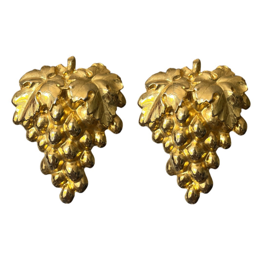 1990s Huge Grape Earrings - Clip on