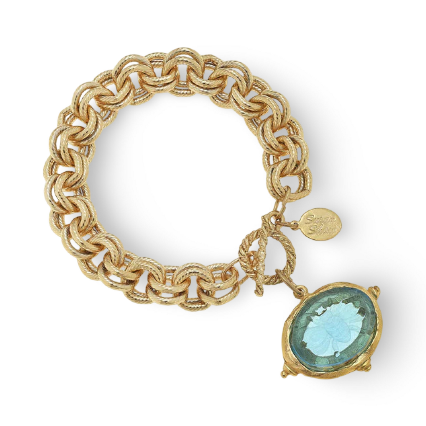 2000s - Gold Plated Venetian Glass Bracelet - Susan Shaw