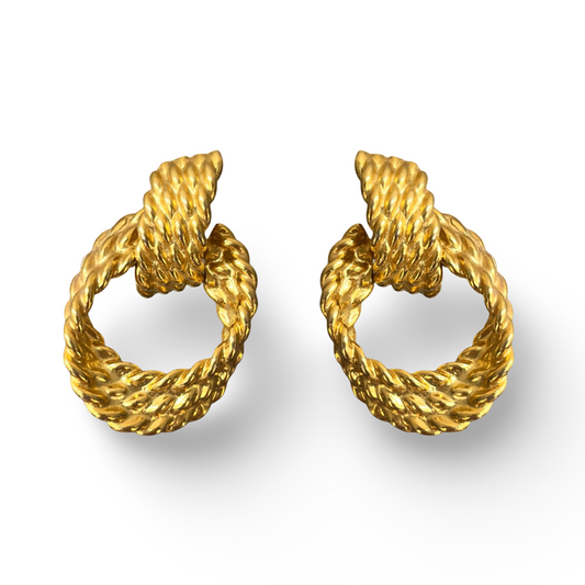 1990s Monet Rope Swing Earrings - Clip on