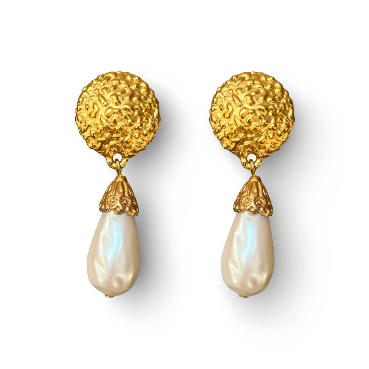 1990s Sphinx Drop Pearl Earrings - Post