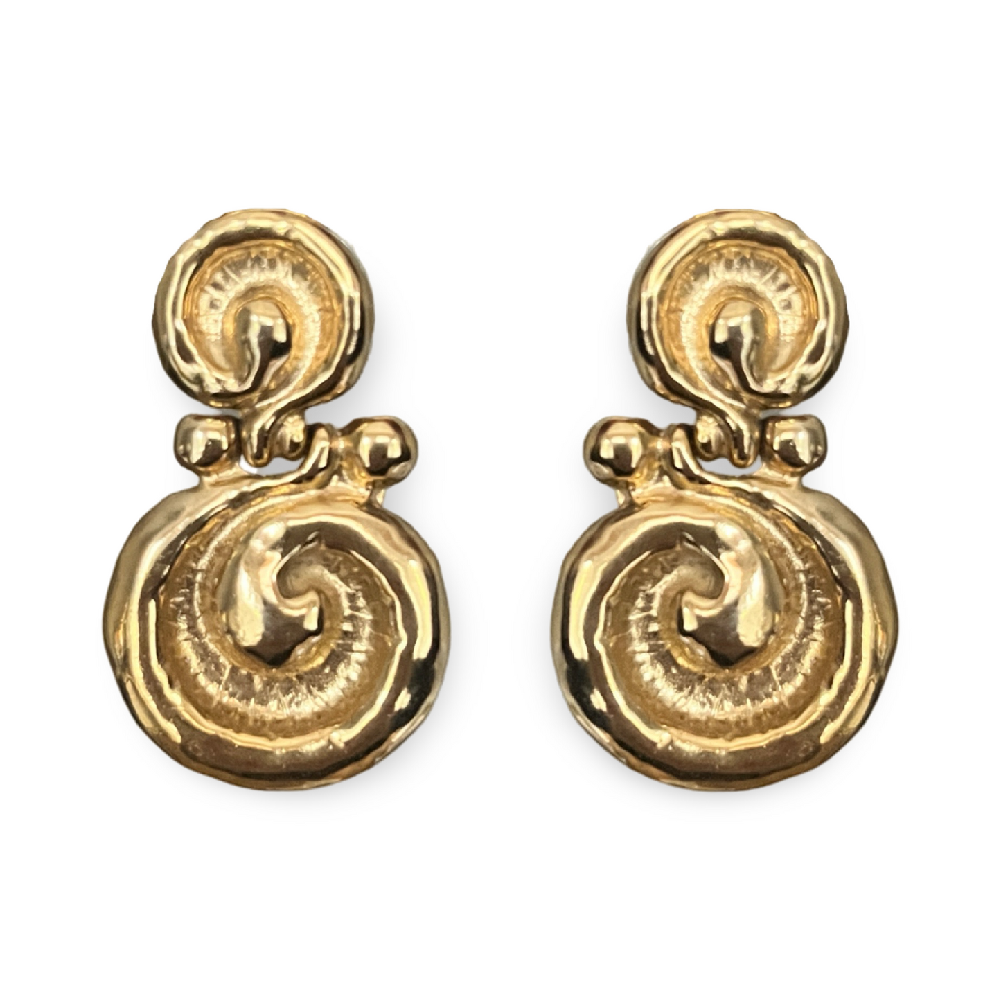 1990s Oversized Swirl Statement Earrings - Clip on