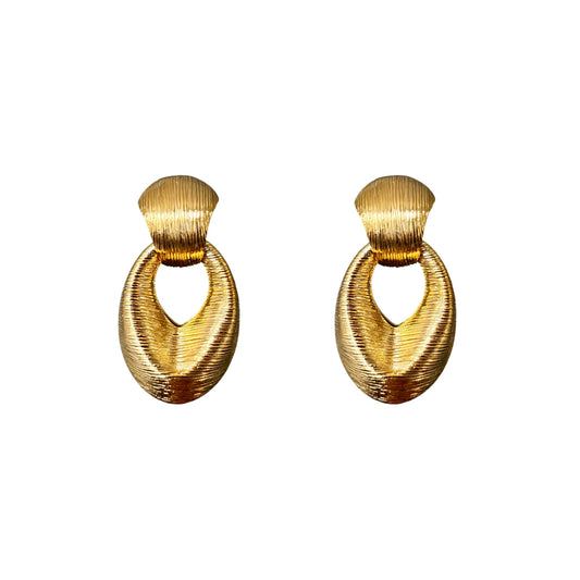 1990s Small Door Knocker Earrings - Post